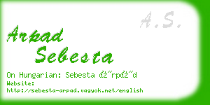 arpad sebesta business card